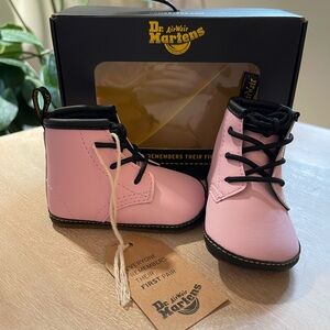 Dr. Martens Baby Walker Boots in Pink and Black